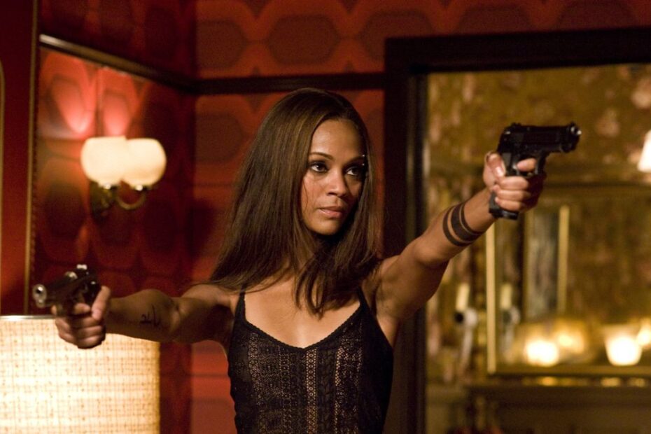 Fraierii pe Netflix. În imagine: Zoe Saldana